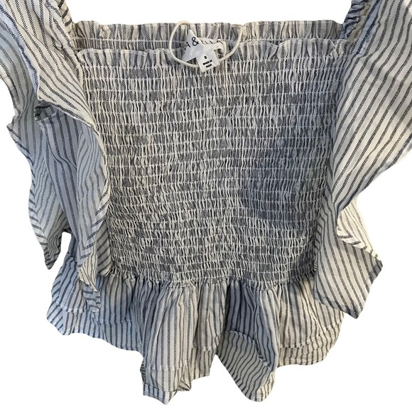 Ruffled Smocked Peplum Top Size S - Picture 3 of 3